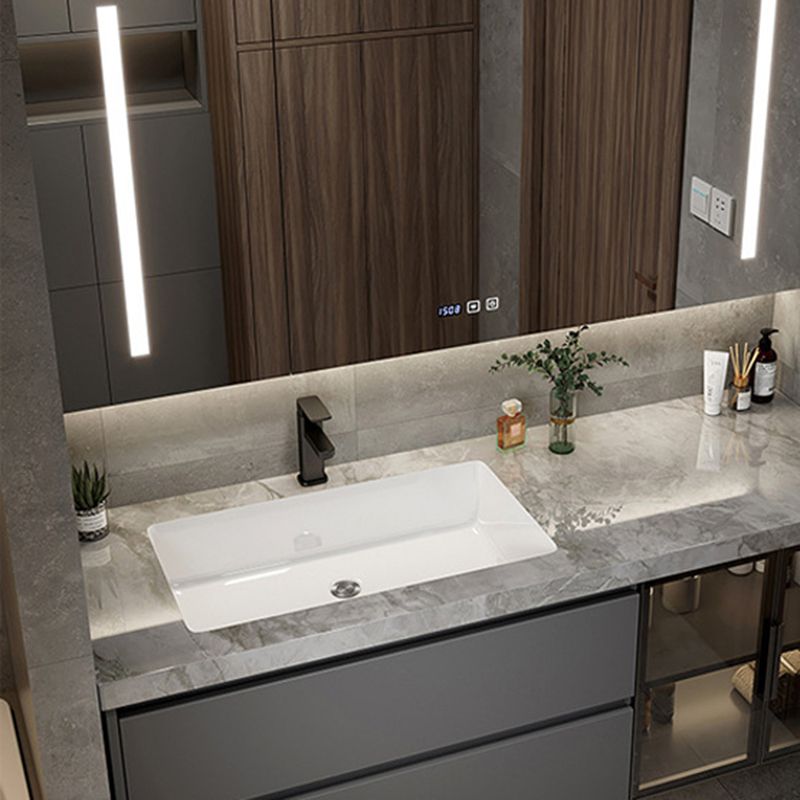 Stone and Ceramic Bath Vanity Glam Bathroom Vanity Set for Bathroom