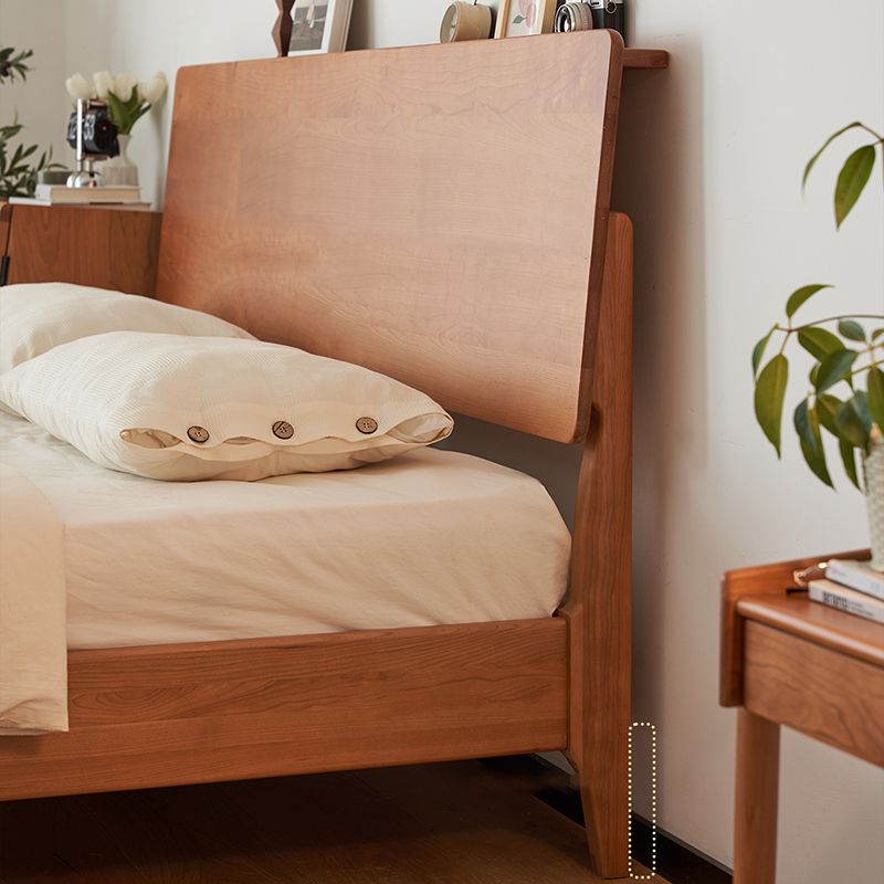 Modern Standard Bed Solid Wood Bed Frame with Headboard and Mattress