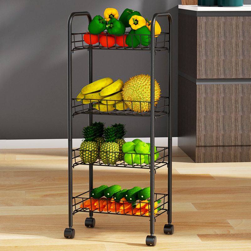 11"W Bookshelf Contemporary Style Bookcase with Casters for Home and Study Room