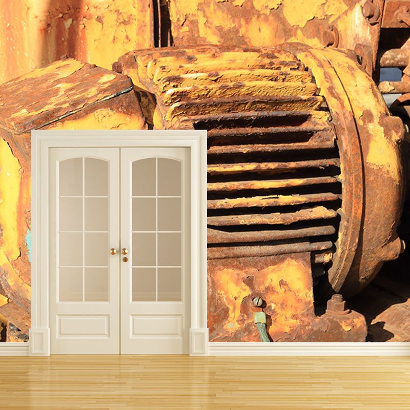 Industrial Metal Wallpaper Mural Mildew Resistant Decorative Sitting Room Mural