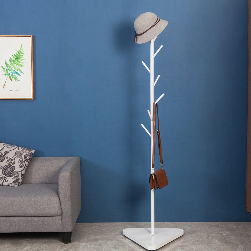 Contemporary Coat Rack Coat Hooks Metal Coat Rack with Triangular Base
