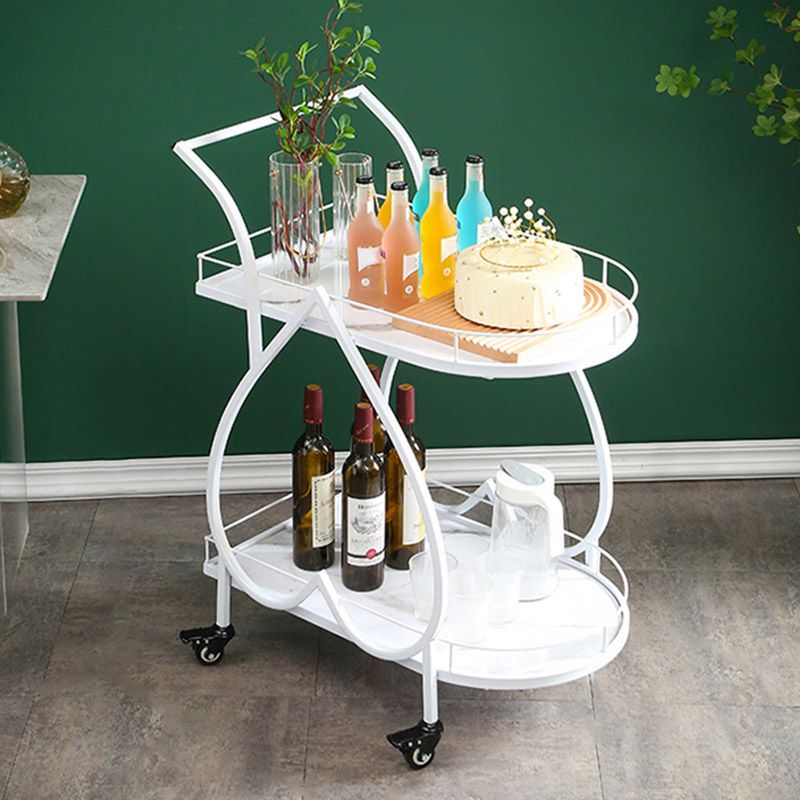 Open Storage Modern Prep Table Home Dining Rolling Prep Table