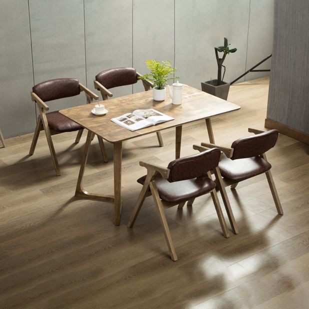 Fauteuils de salle à manger à dossier ouvert, fauteuil rembourré pliable avec pieds en bois