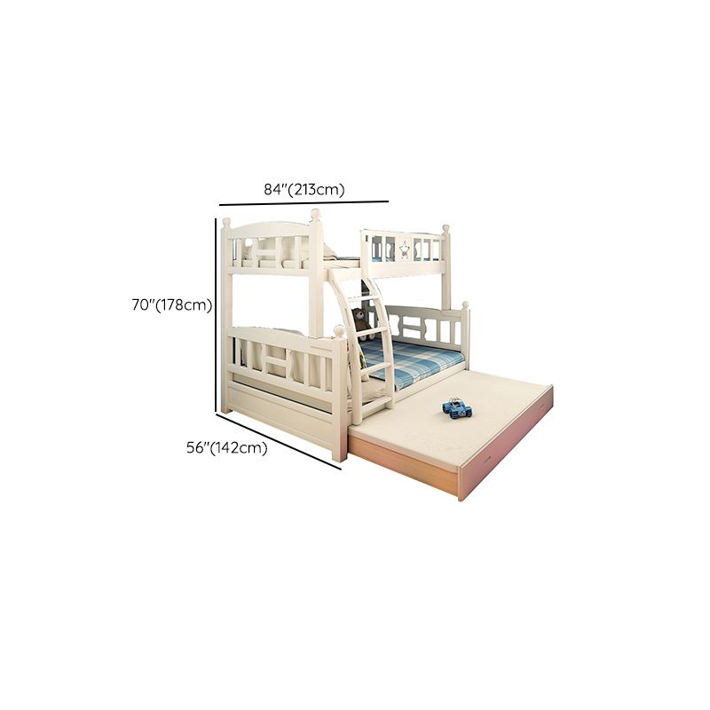 Beech Bunk Bed Modern Style Bunk Bed with Footboard in White