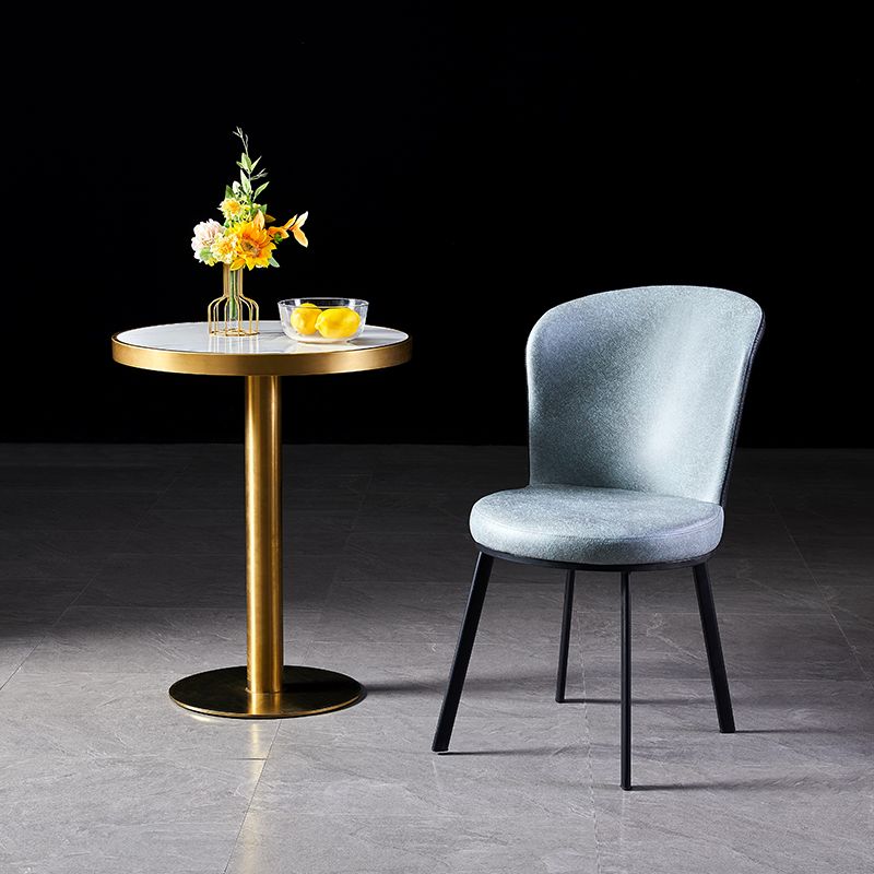 Sillas de comedor tapizadas sin brazos estilo moderno Silla de comedor con respaldo macizo (juego de 2)