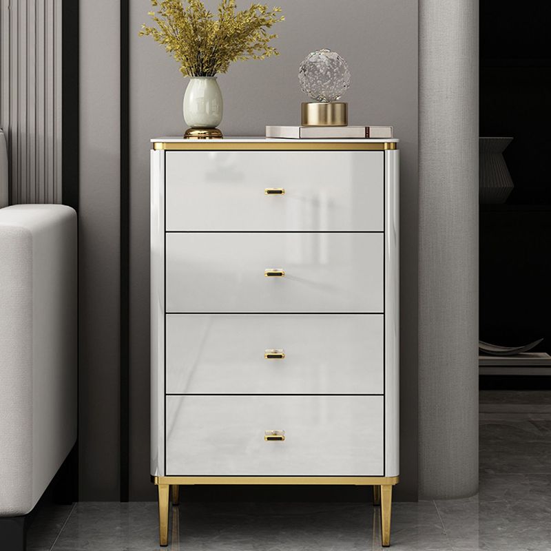 Glam Vertical Lingerie Chest Stone Storage Chest with Drawers for Bedroom
