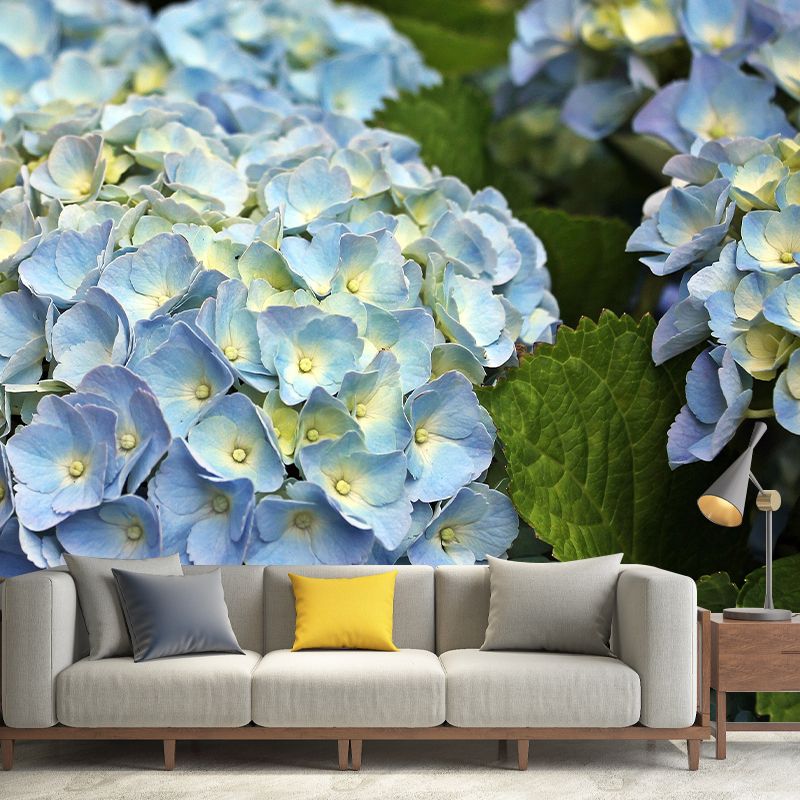 Beautiful Hydrangea Mural Wallpaper Mildew Resistant for Living Room Decor