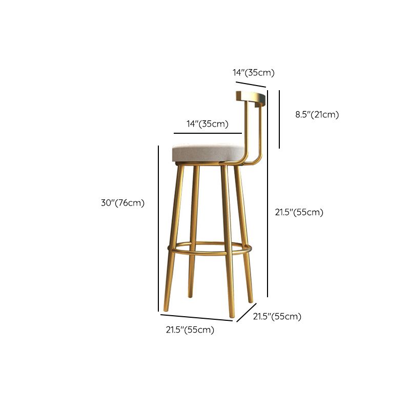 Nordic Bar-stool Round Seat Counter Bar Stool with Metal Legs for Home Use