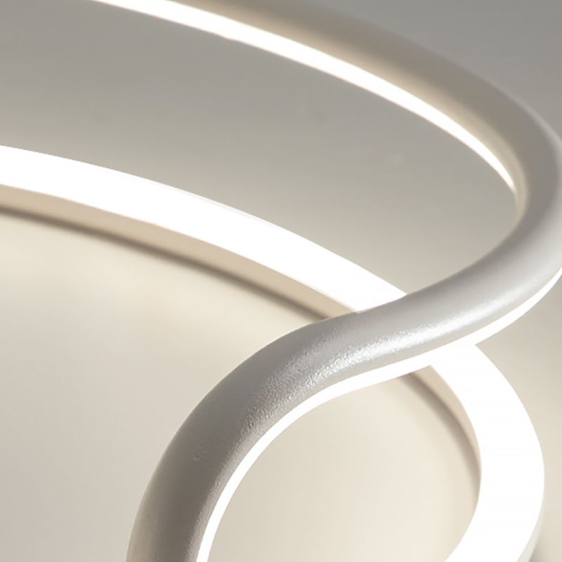 Circle Ceiling Mounted Light Modern Style Metal LED White Ceiling Light Fixture