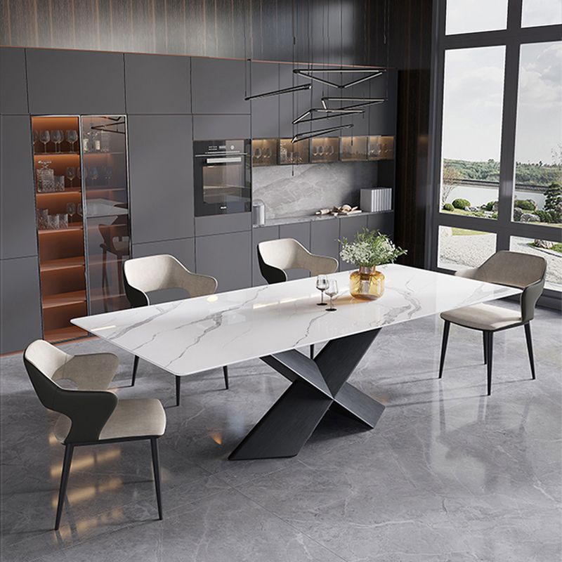 Modern Rectangle Sintered Stone Table Set 1/4/5 Pieces Dining Set