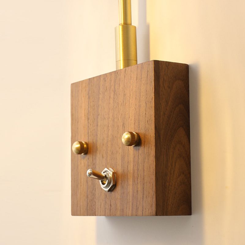 Wood Flared Wall Lighting Contemporary Style 1 Light Wall Light Fixture