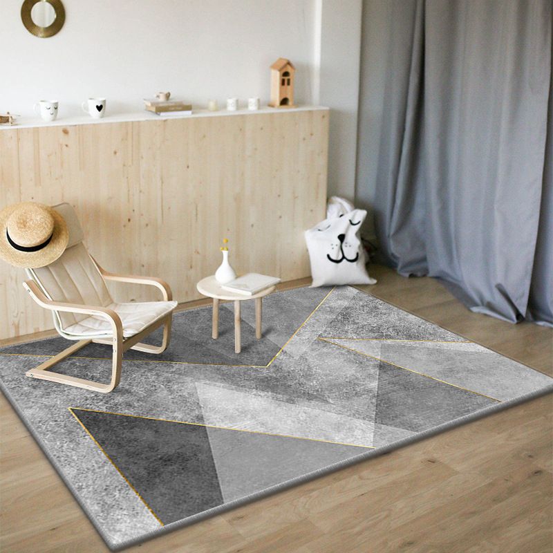 Black Modern Rug Polyester Zebra Rug Non-Slip Backing Rug for Drawing Room