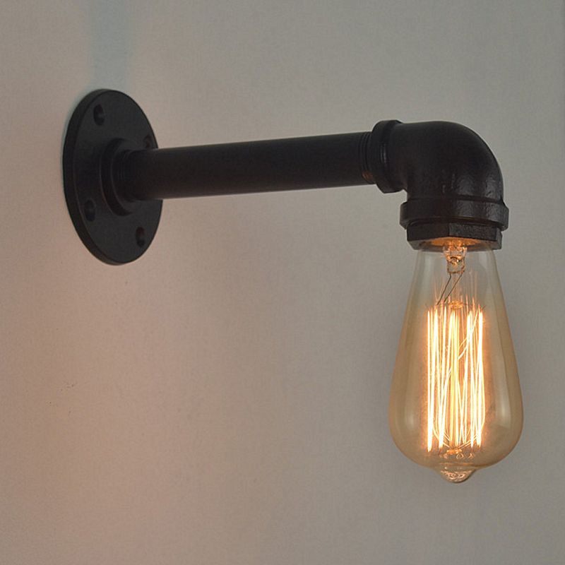 Geometric Wall Light Fixture Modern Metal 1 Light Wall Sconce in Black