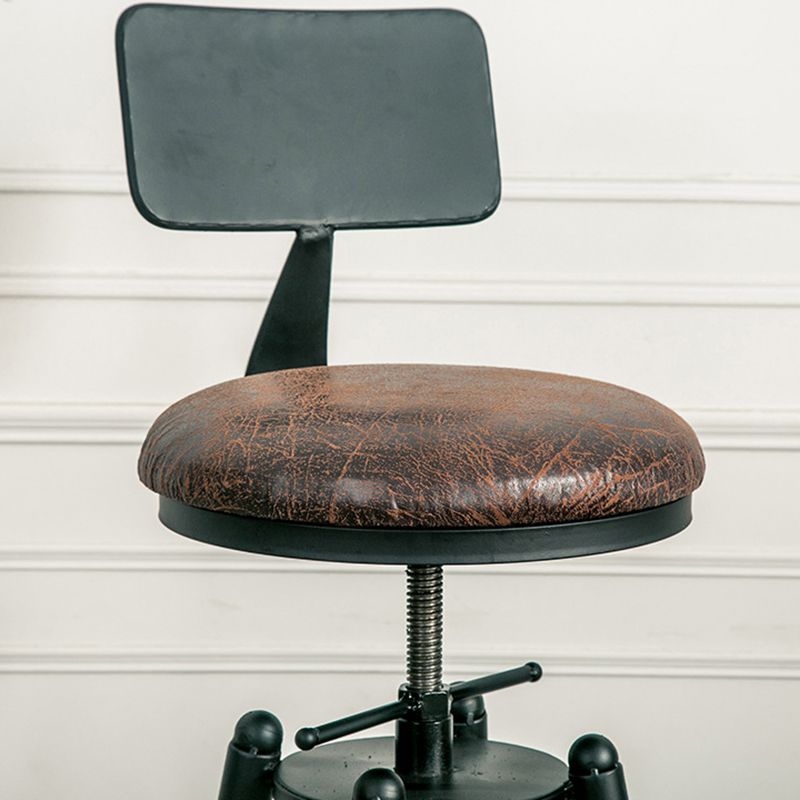 Adjustable Height Bar Stools Industrial Barstool with Metal Legs