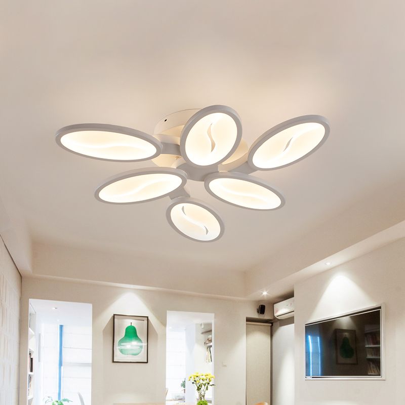 LETURE DE PLAFICATION OVAL acrylique LED moderne LED 3/6/9 LUMIÈRES LUMÉRIEUR MONTURE DANS