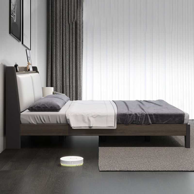 Contemporary Wood and Upholstered Bed Rectangular Standard Bed
