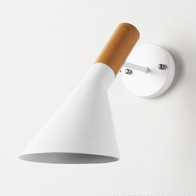 Laut mural minimalisme en forme d'entonnoir style moderne d'éclairage de chevet en bois lumineux