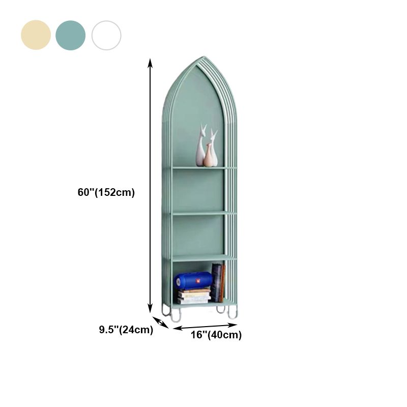 Modern Metal Bookcase Standard Closed Back Vertical Bookshelf for Home