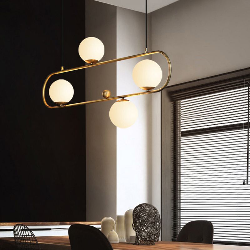 Industrial Kitchen Island Lighting Black/Golden Glass Shaded Ceiling Light