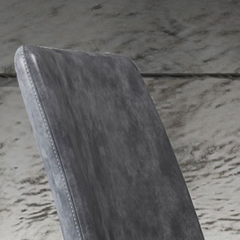 Modern Faux Leather Dining Chairs Metal Armless Dining Chair for Home Use