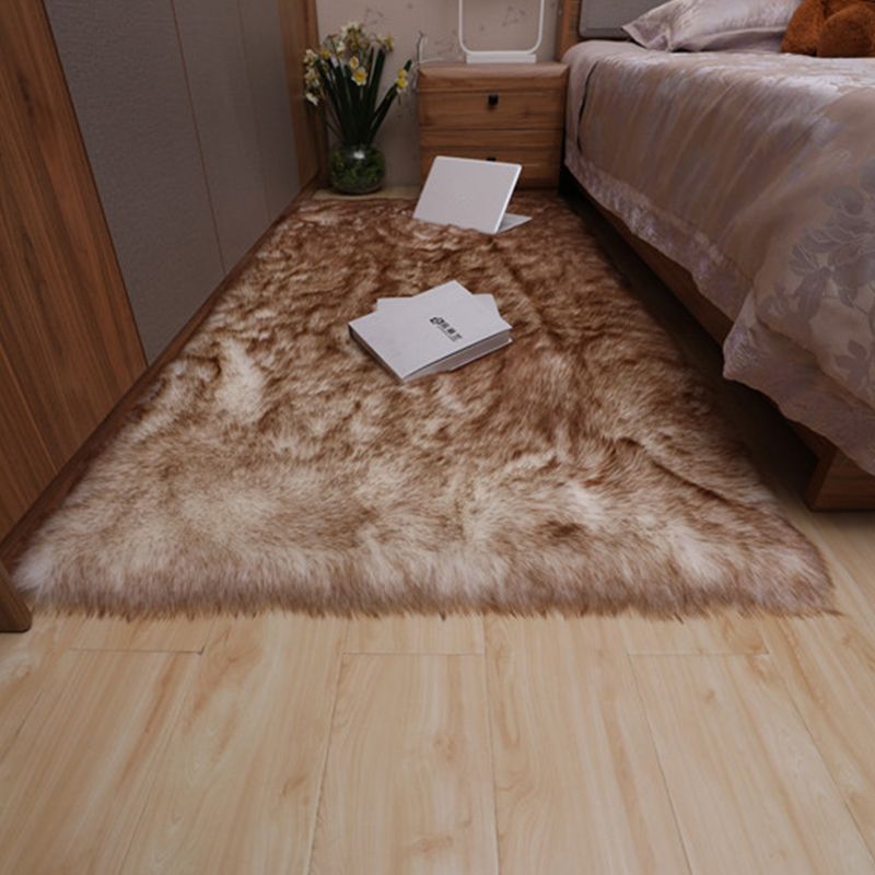 Multicolor Bedroom Rug Casual Plain Carpet Fluffy Non-Slip Backing Washable Pet Friendly Indoor Rug