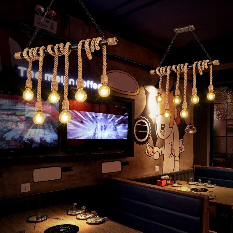 Bulb esposto Isola lampadario Luci industriali Fissature del lampadario per lampadario per tavolo da pranzo