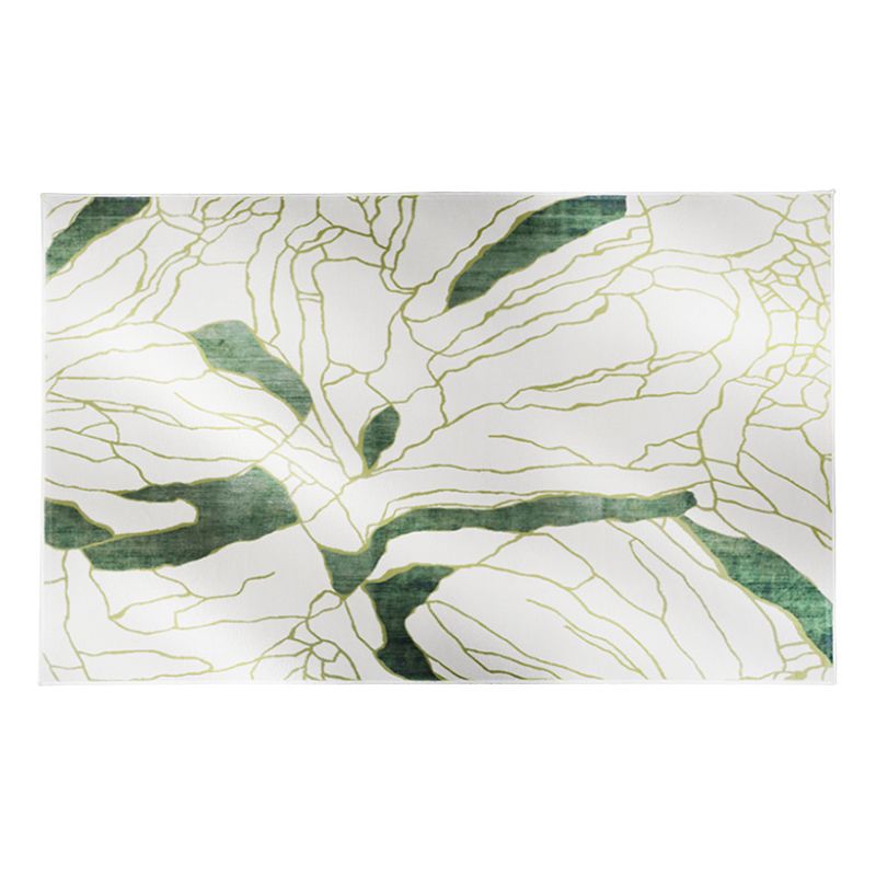 Green Modern Carpet Polyester Graphic Area Carpet Washable Carpet for Home Decor
