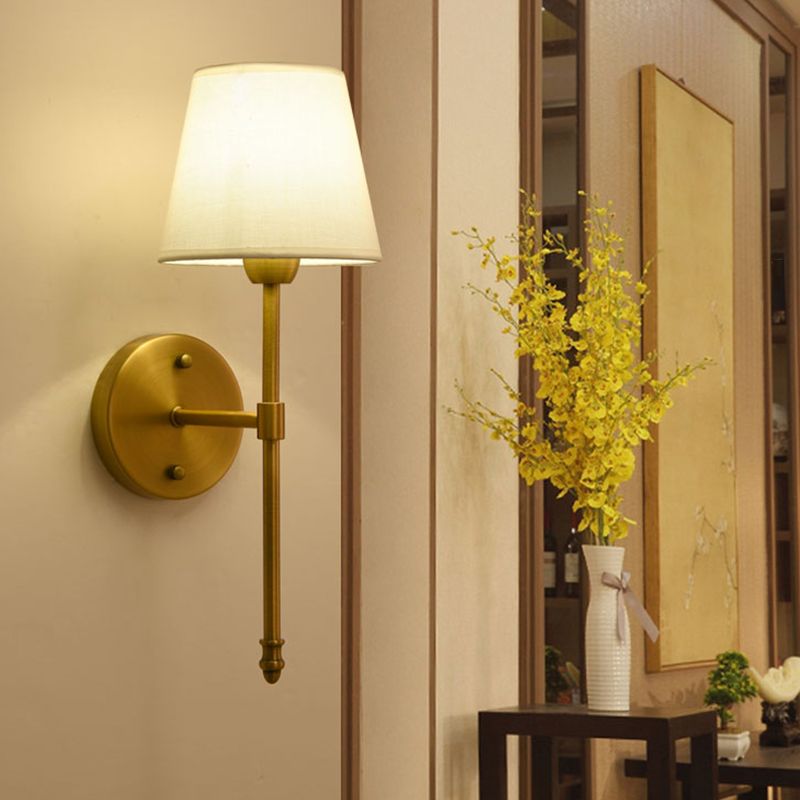 Cone Wall Light Fixtures Modern Metal Wall Sconces in Gold for Living Room