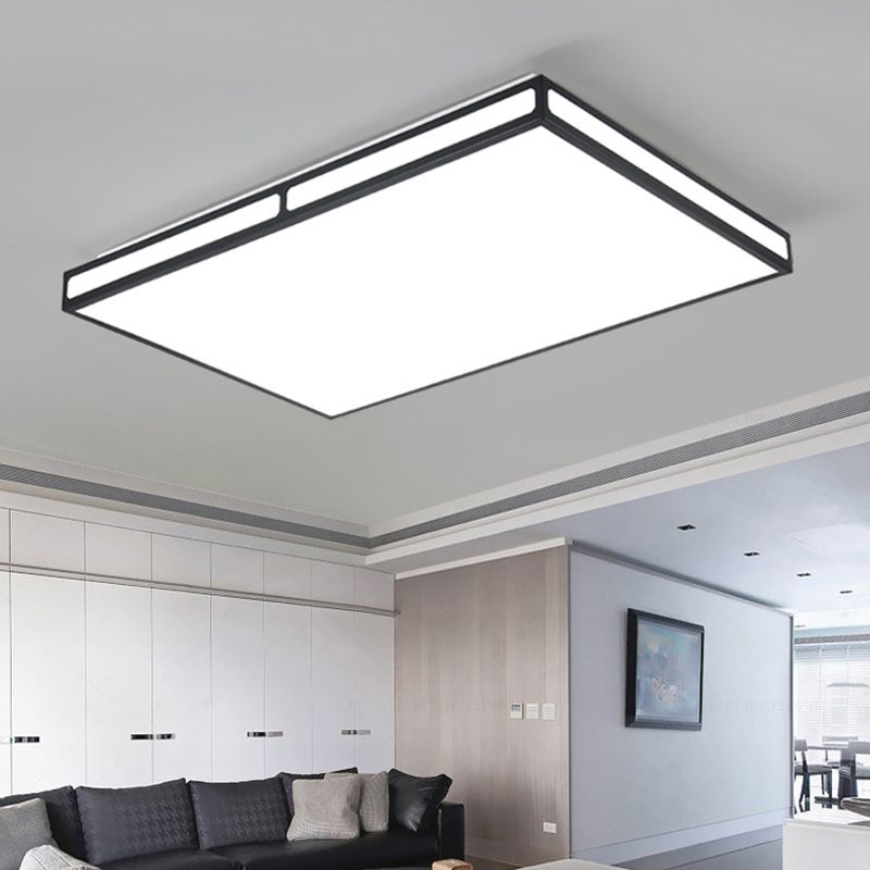 Nero Quadrato/Rettangolo LED Luce di Flusso Minimalistica Acrilico Vicino alla lampada da soffitto per Soggiorno