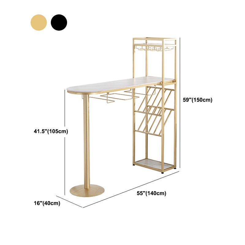 Modern Pub Dining Set 1/2/3 Pcs Stone Bar Table with Adjustable Stools