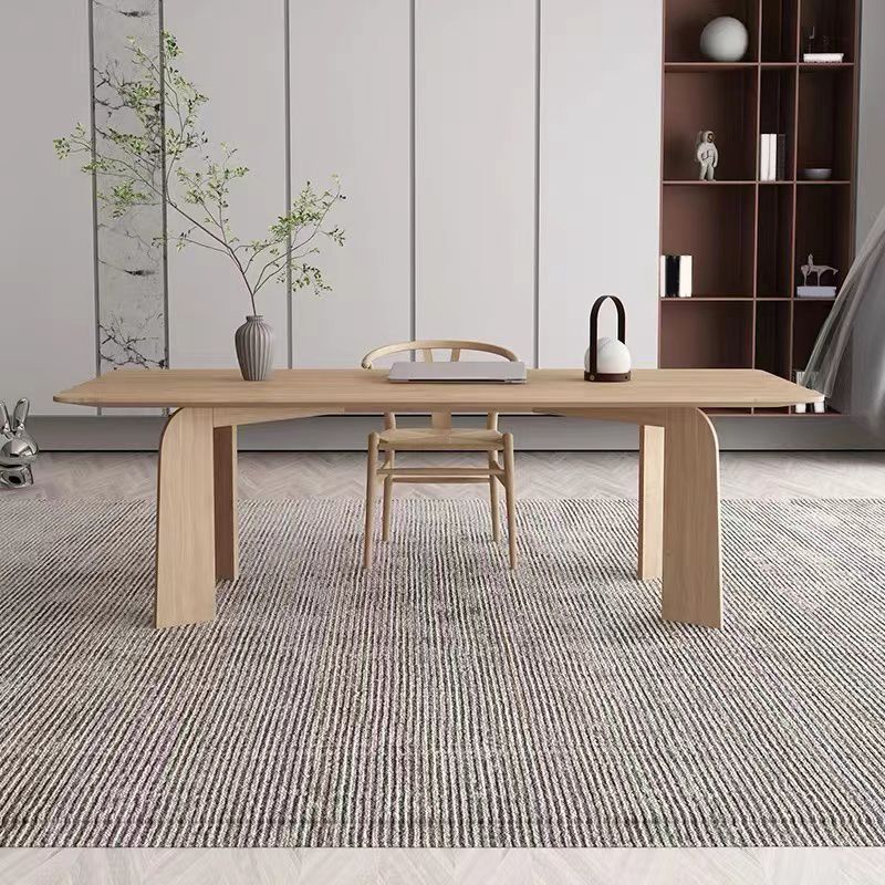 Modern Rectangle Dinette Set 1/2/4/5/6/7 Pieces Indoor Solid Wood Dining Table Set