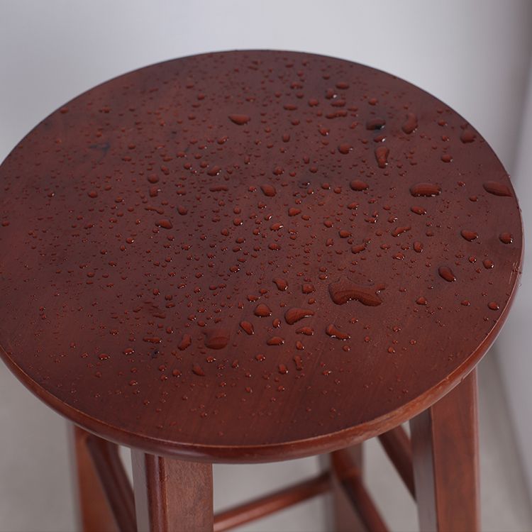 Modern Armless Backless Counter Stool Wood Cashier Bar Stool with Wooden Seat