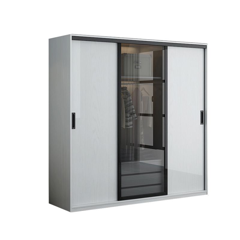 White Storage Cabinet with Glass Doors Contemporary Hinged Door Cabinet