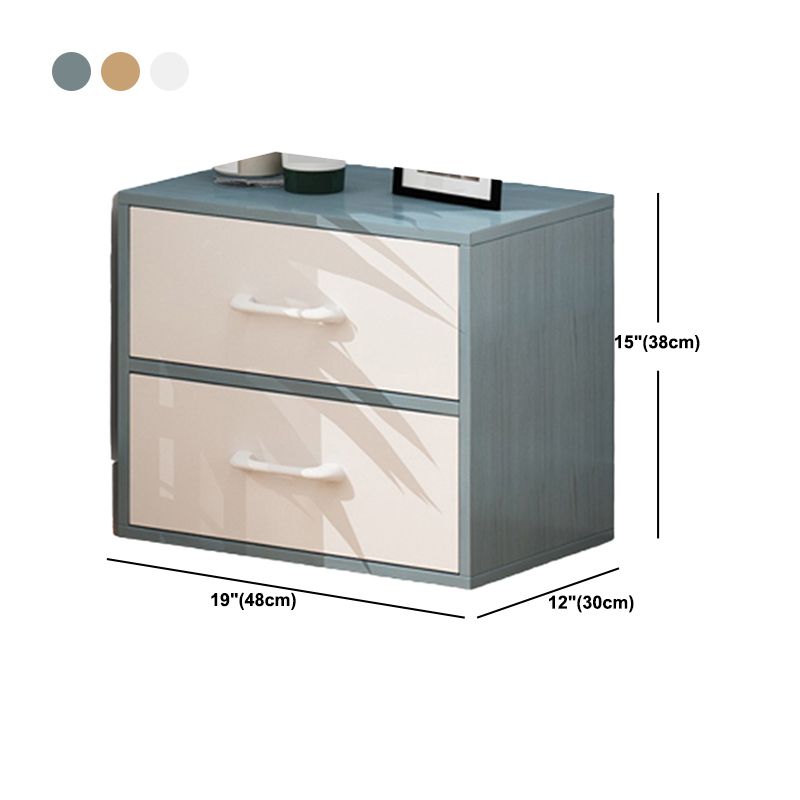 Contemporary Rectangle Gloss Finish with Drawer Chest,18.9" L
