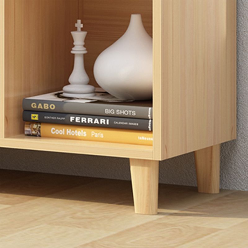 Natural Wooden Bookcase Standard Contemporary Bookshelf with Shelves