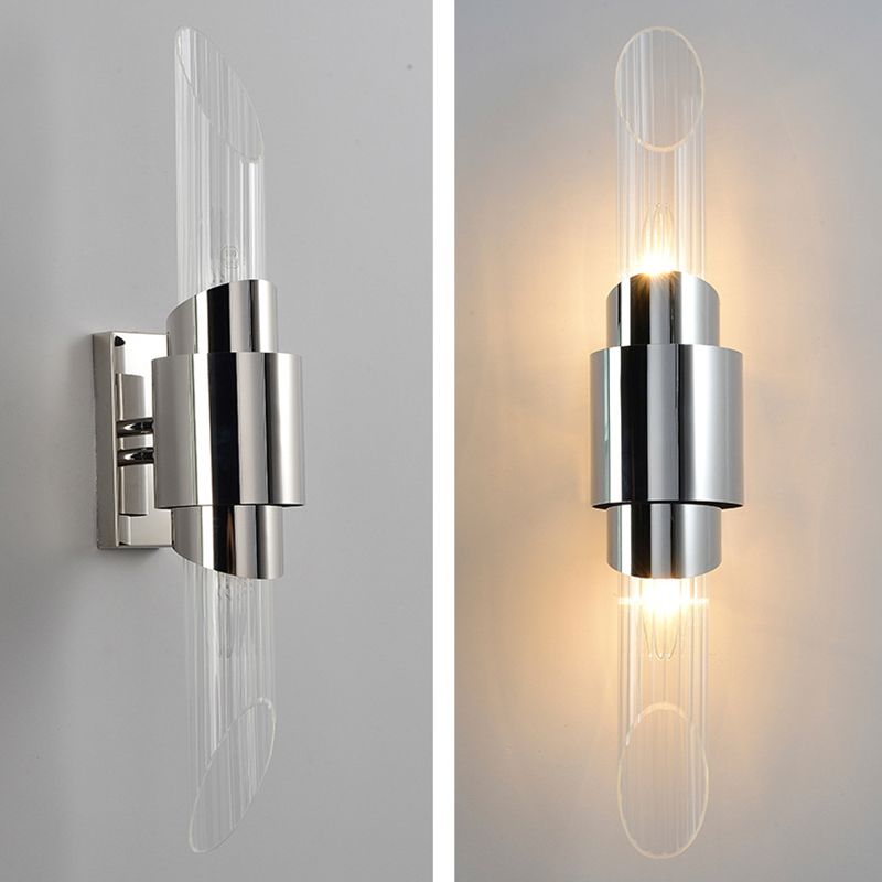 Minimalismo de vidrio biselado Minimalismo Luz de Luz Moderna Moderna de acero inoxidable Lámpara de montaje en pared LED de acero inoxidable