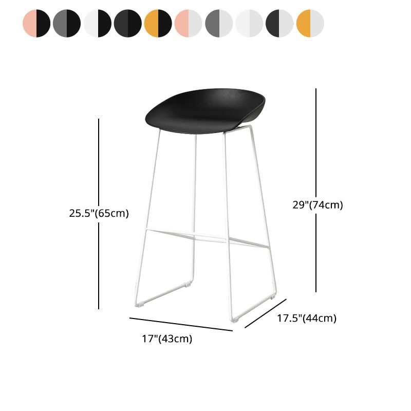 Scandinavian Style Bar-stool with Sled Legs Bucket Seat Counter Stool for Kitchen Bar