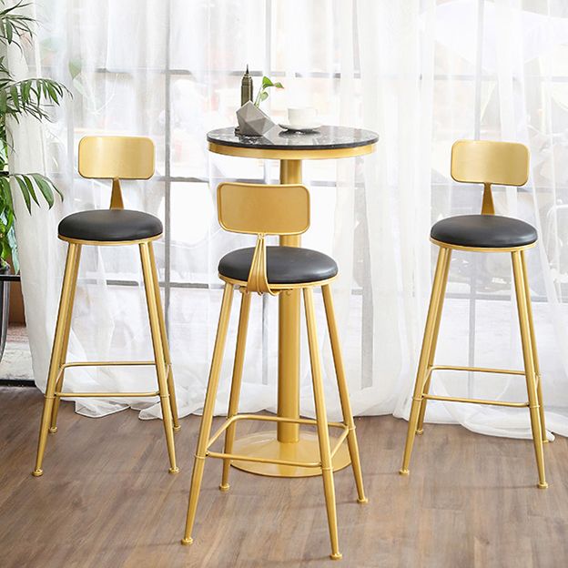 Glam 1/2/3/4/5 Pieces Round Bar Table Set Fixed Table Counter Set for Dining Room