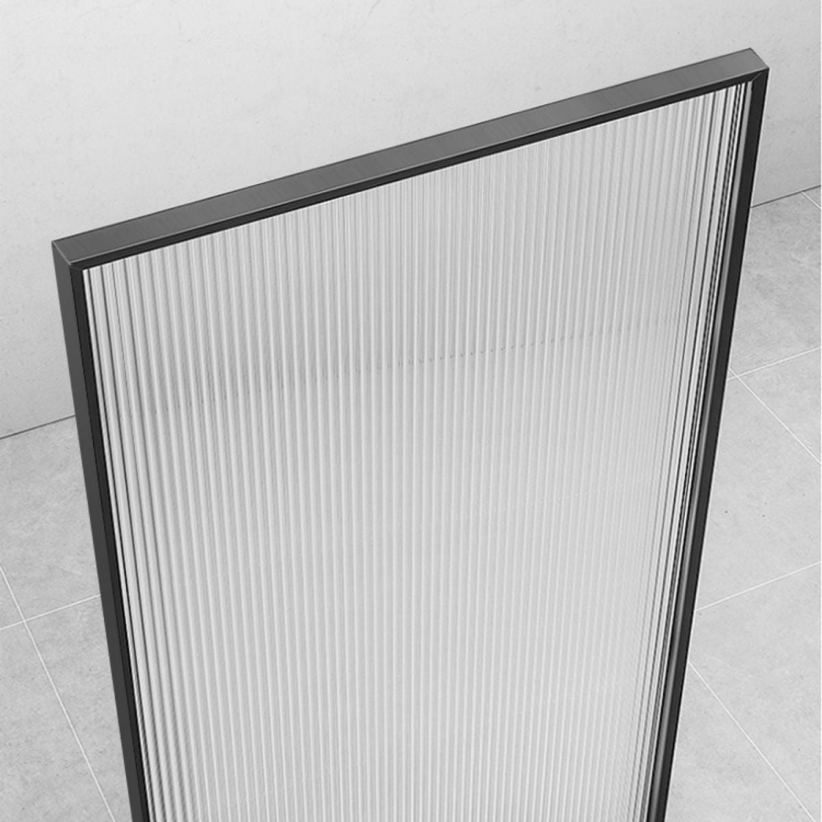 Metal and Glass Shower Bath Door Simple Inline Black Shower Door