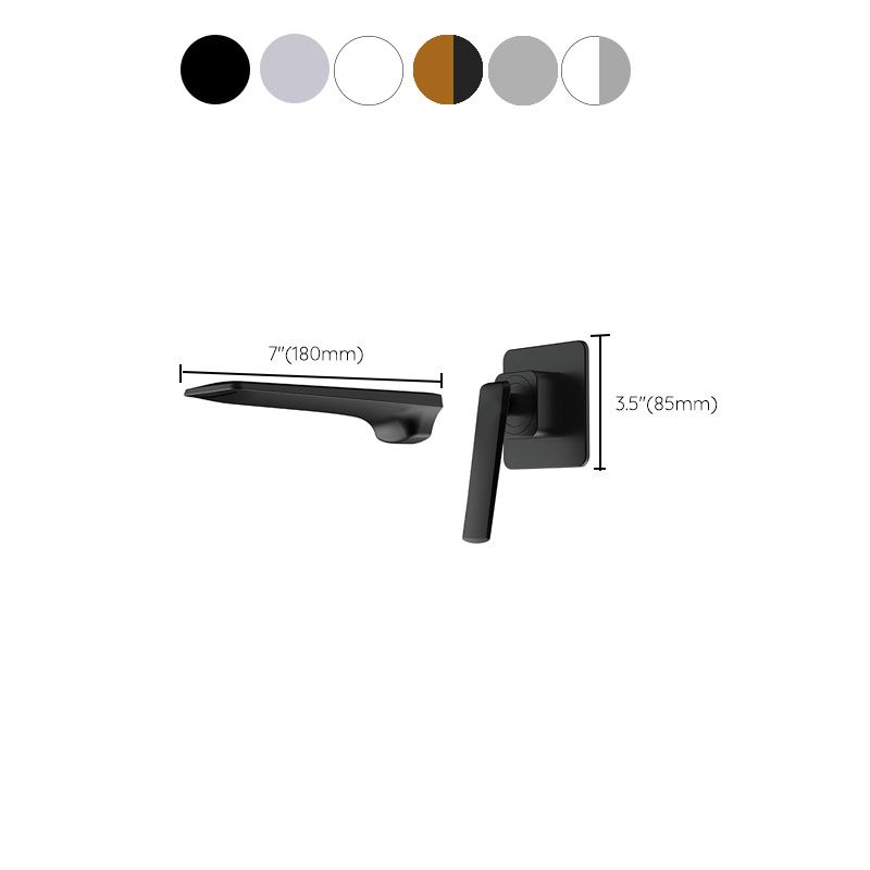 Modern Bathtub Faucet Wall-mounted Rod Handle Brass Bathtub Faucet