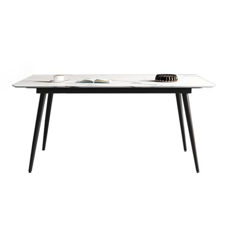 Mesa de piedra rectangular moderna contemporánea 4 patas de la sala de cena