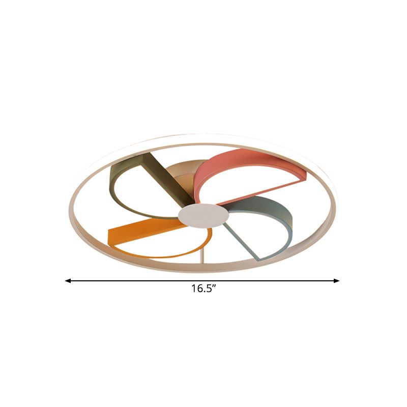 Lampe à montage encastré pour moulin à vent 16.5 "/20.5", plafonnier LED en acrylique pour enfants, finition blanche, pour chambre à coucher, lumière chaude/blanche