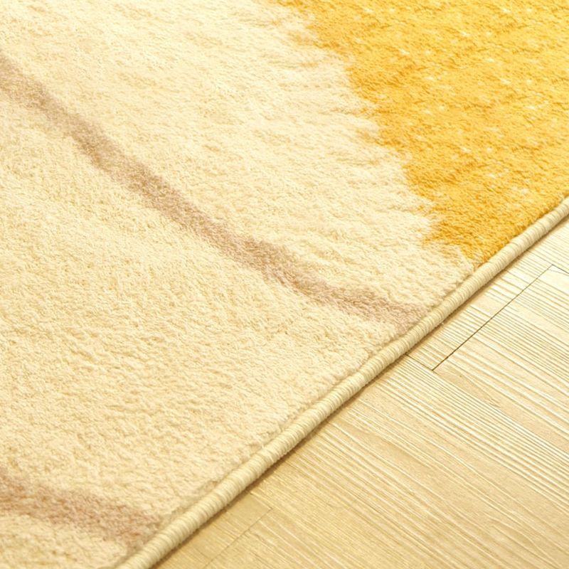 Beige Modern Rug Polyester Color Block Rug Washable Rug for Living Room