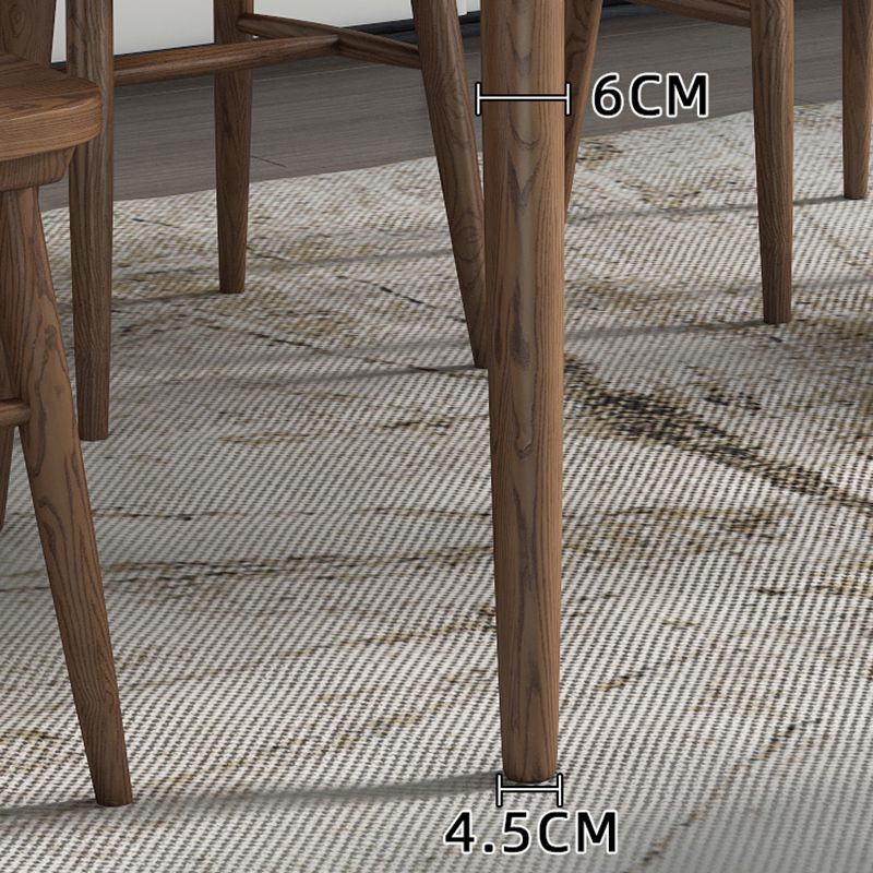 Sintered Stone Rectangle Dining Table Medieval Modern Table with Wooden 4 Legs