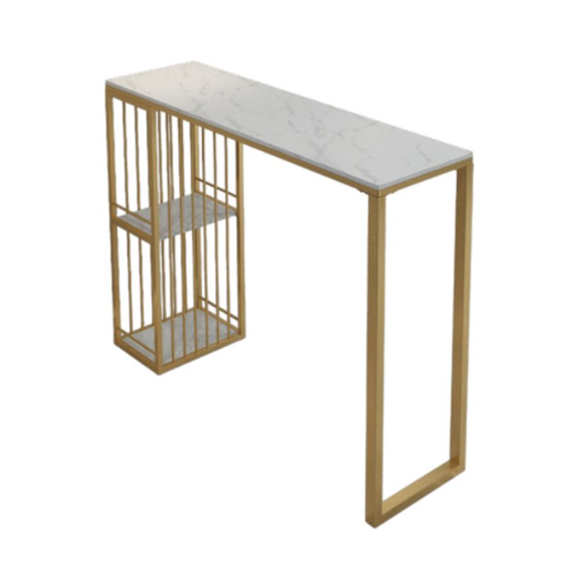 Glam Style Rectangle Bar Table 1/2/3 Pieces Faux Marble Counter Table
