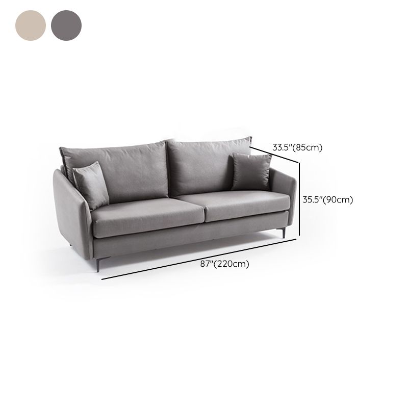 34.3" Wide Contemporary Style Sofa Faux Leather Seating with Pillows