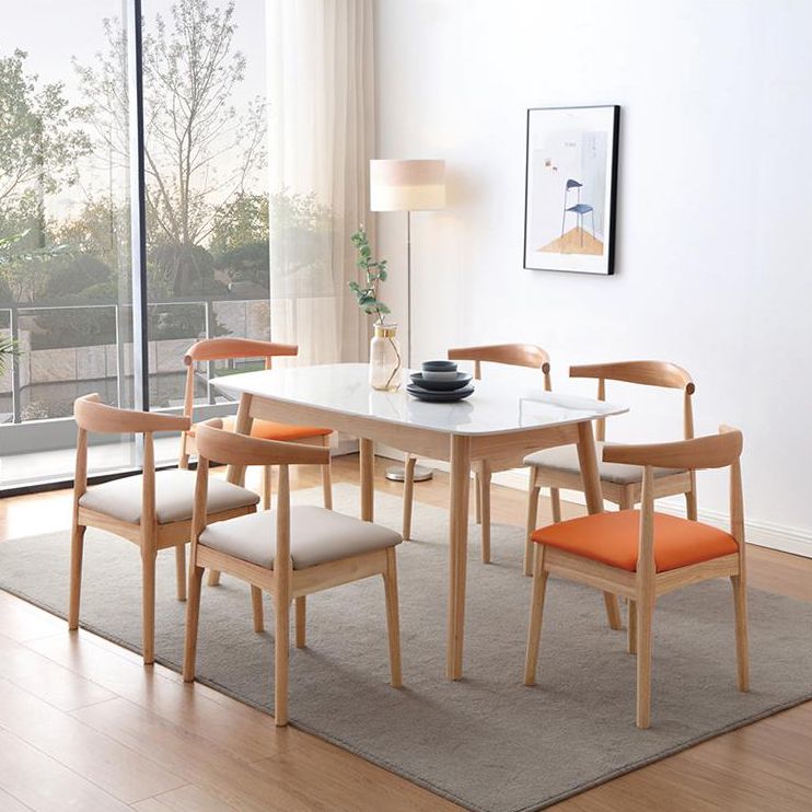 Stone Dining Table Traditional Luxury Dining Table with Solid Wood Base