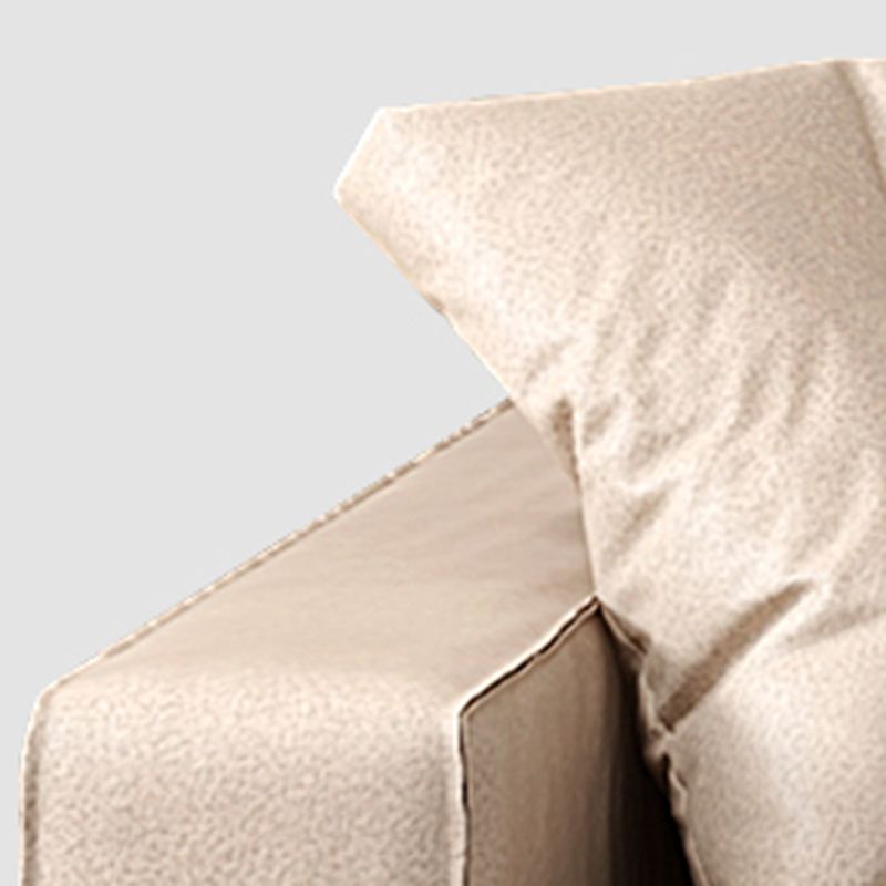 Pillowed Back Cushions Sectional Sofa, Square Arm Sectional Sofa,in Cream22"