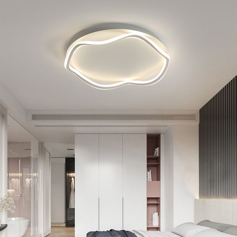 Modern Style Wave Flush Ceiling Light Metal 1-Light Flush Mount Ceiling Lighting Fixture
