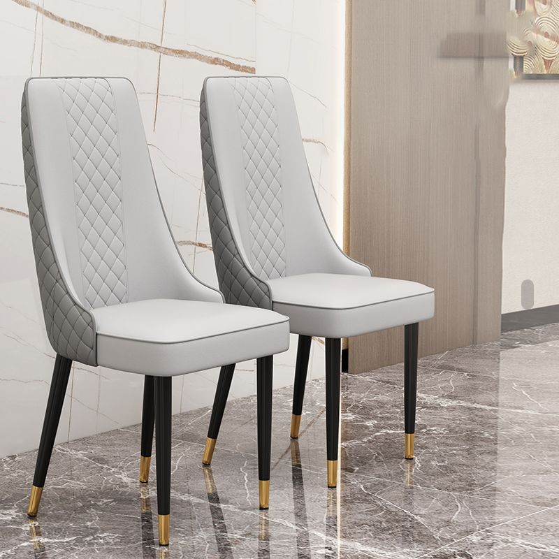Fabric Dining Side Chair Modern Parsons Armless Chair for Kitchen Use